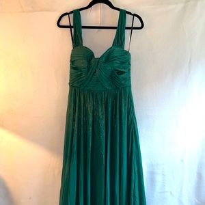 NWOT Jenny Yoo formal floor length gown emerald green strapless size 4